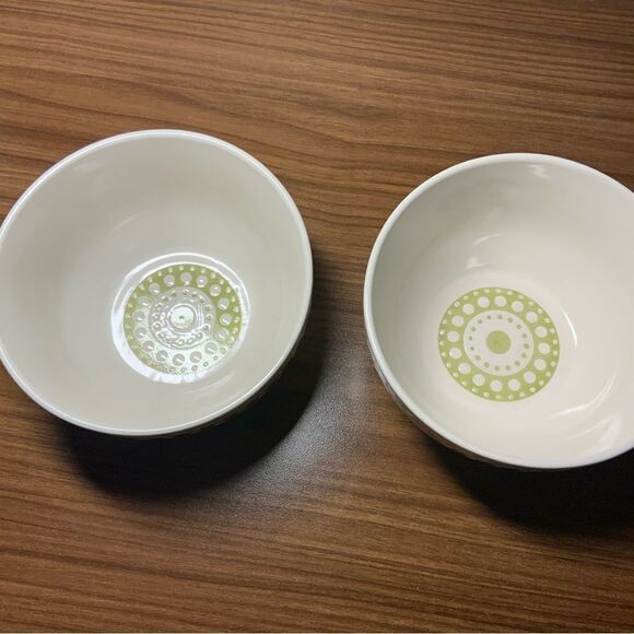 Rachael Ray 5 1/2" Circles and Dots Hand Painted Cereal Bowls Set of 2 A3 - Picture 2 of 5